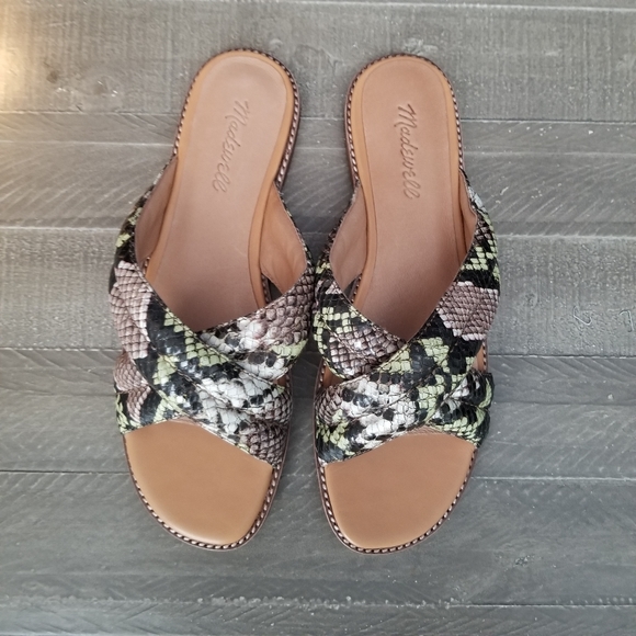 Madewell Skyler Slide In Snake Skin Leather - Picture 5 of 9